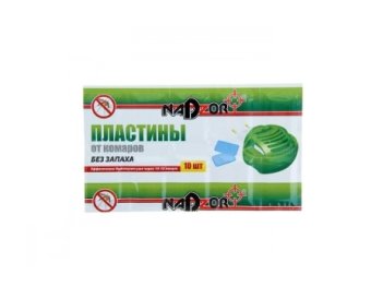 Пластины от комаров без запаха по 10шт NADZOR/250уп