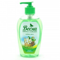 Мыло жидкое " Весна" жасмин и зелен. чай с дозатором,280 гр