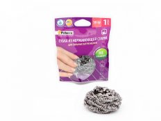 Губка для посуды металлическая, спираль, PATERRA, вес 16 г