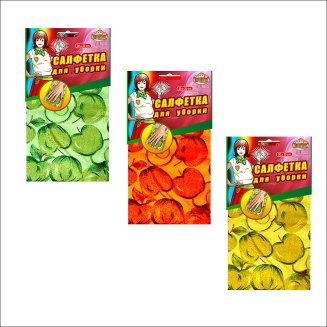 Салф д/уборки микрофибра (Яблочки) 30х30см 3 д НС58-76