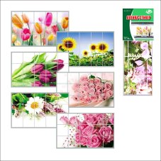 Пленка-стикер 75*45см (цветы) защитная 6 диз JD67-12